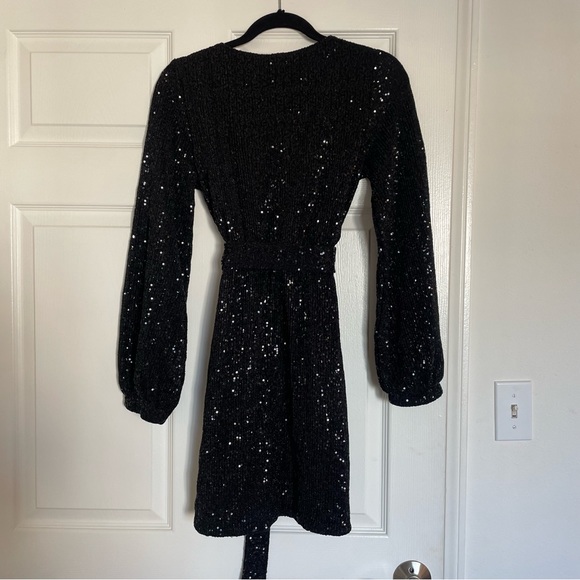 Dynamite Sequin Wrap Dress - Picture 7 of 7